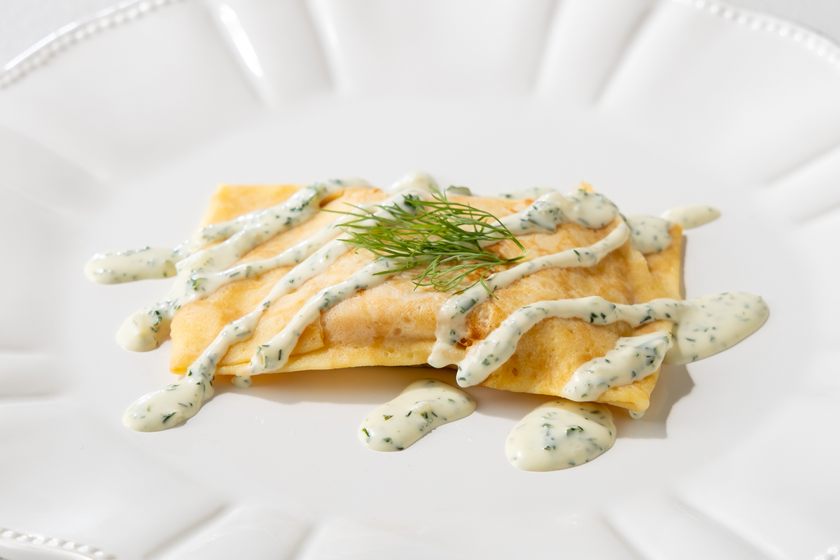 讃岐さーもんのソテー クレープ包み