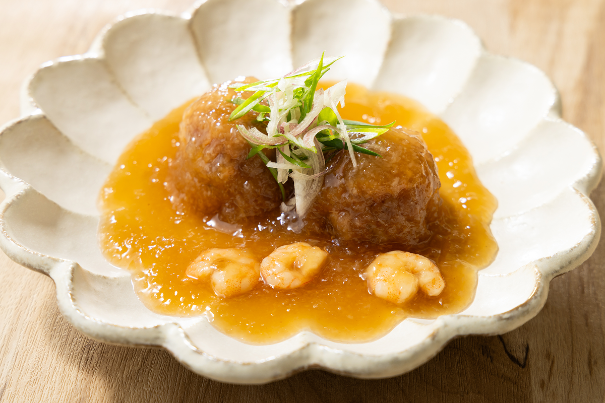 熊本県産 芝海老入り蓮餅の揚げだし